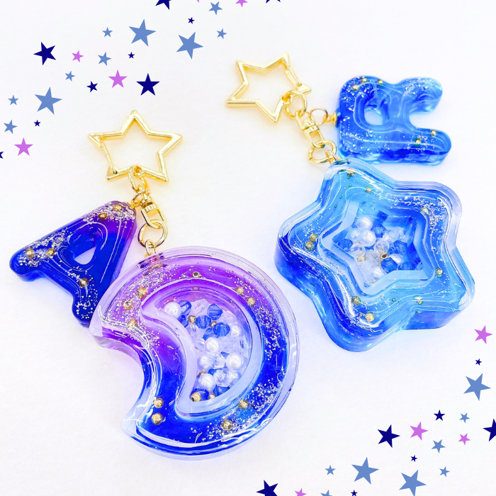 【コトコト】「手芸センタードリーム」星空のダブルシェイカーキーホルダー