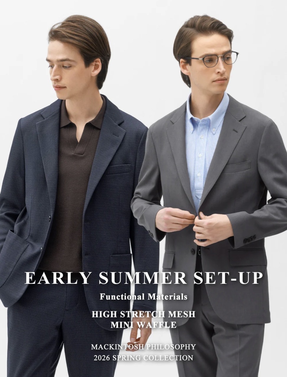 オンオフいずれも洒脱な着こなしを楽しめる新作セットアップのご紹介です。