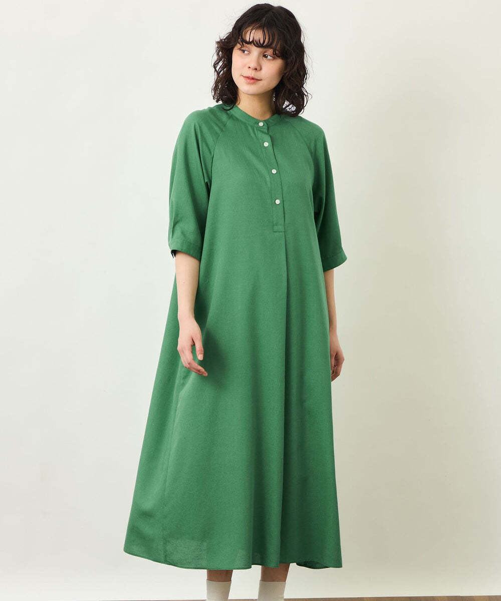 【GREY LABEL】 リネンミックスバンドカラーワンピース入荷