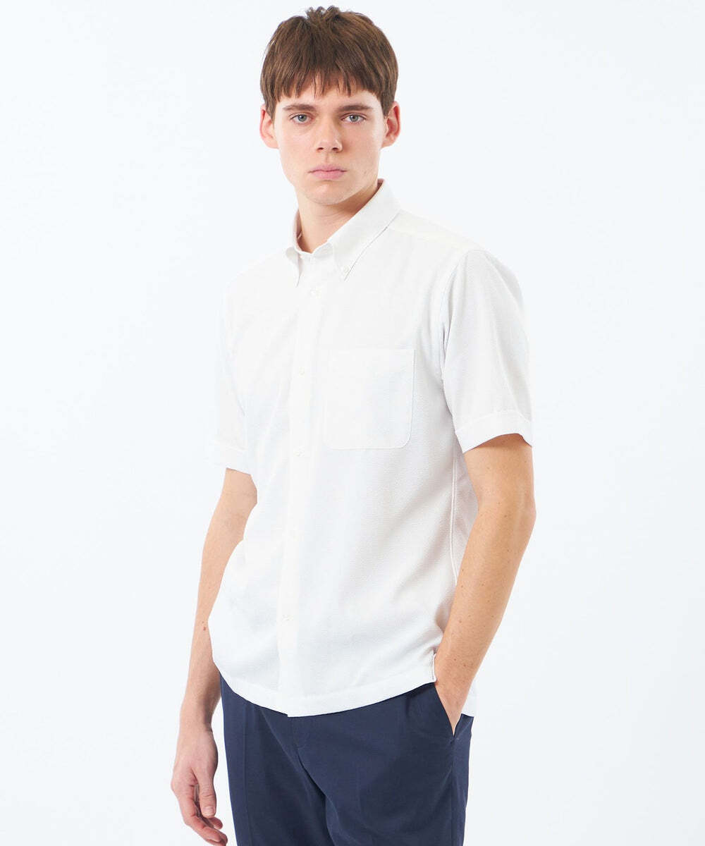 【MENS】トロッター スクエアボタンダウン ナローサッカーストライプ入荷