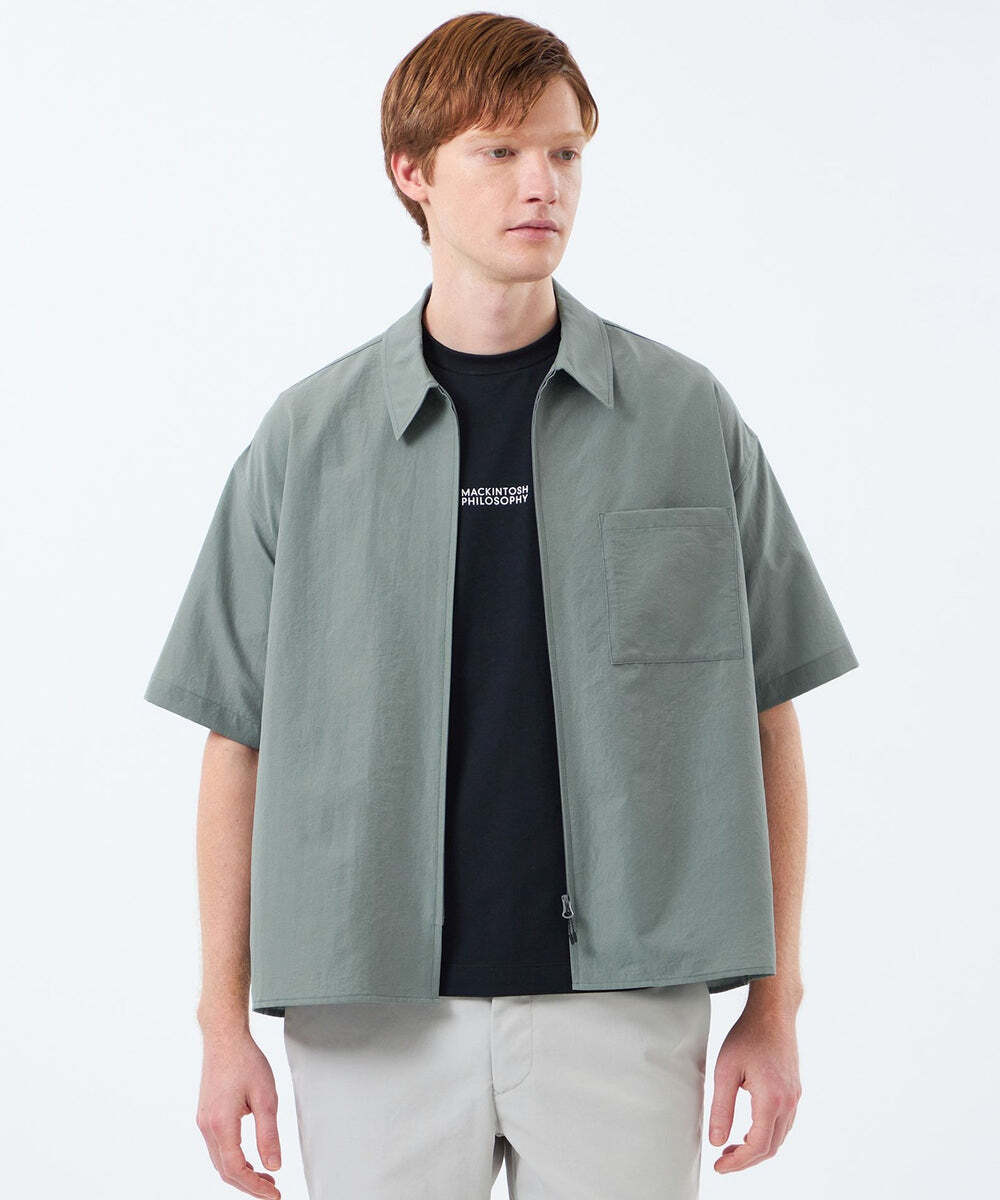 ジップアップ半袖シャツ COOLDOTSミニリップ